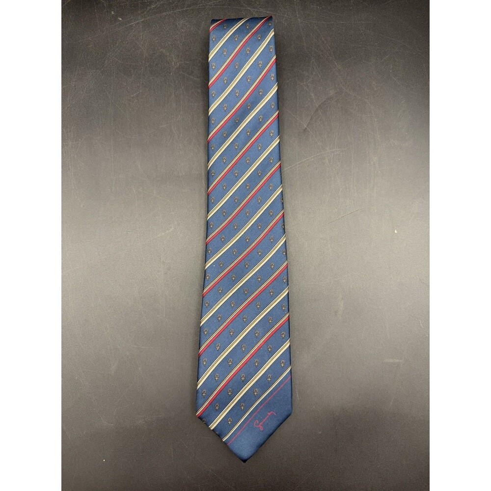 GIVENCHY Silk Tie Blue Multicolor Striped Made in Italy
